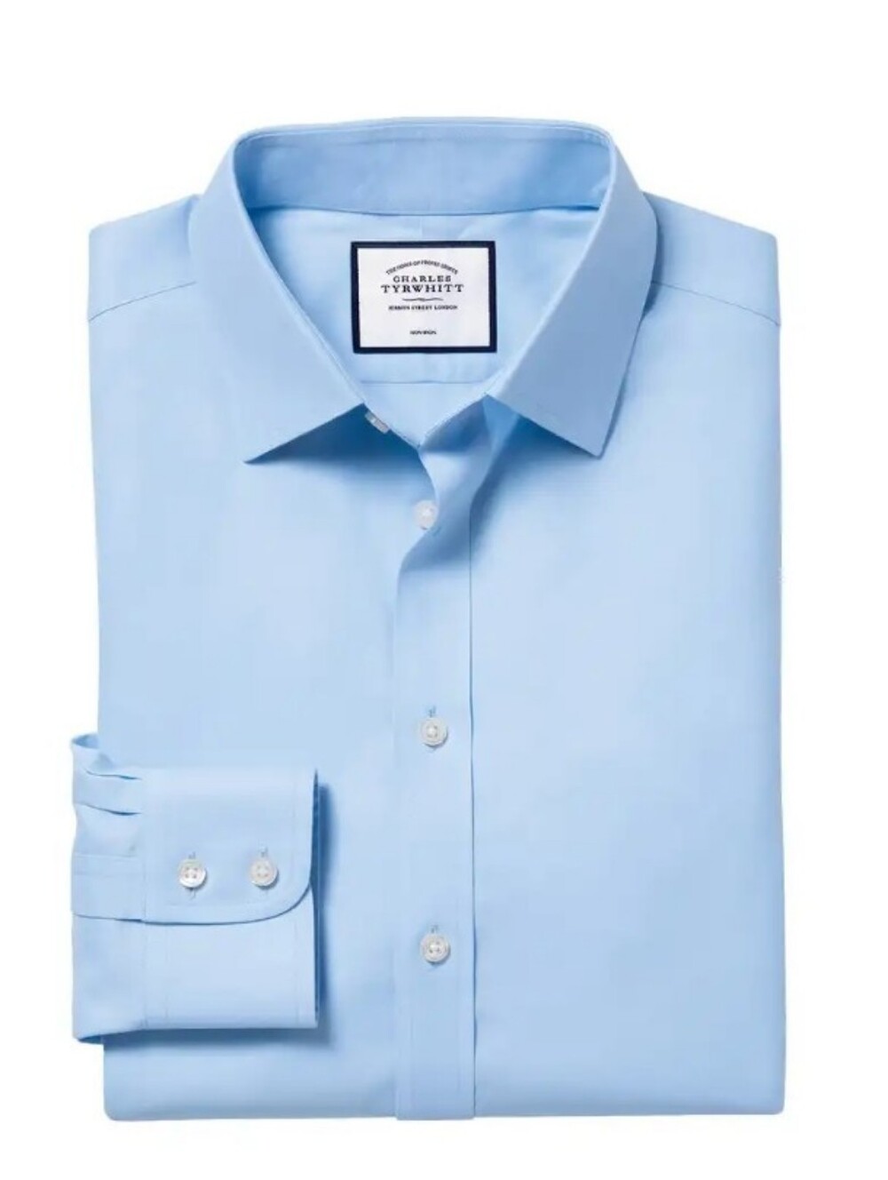 NEW,Charles Tyrwhitt Sky Blue Spread Collar Dress Shirt.Size 16- 34"